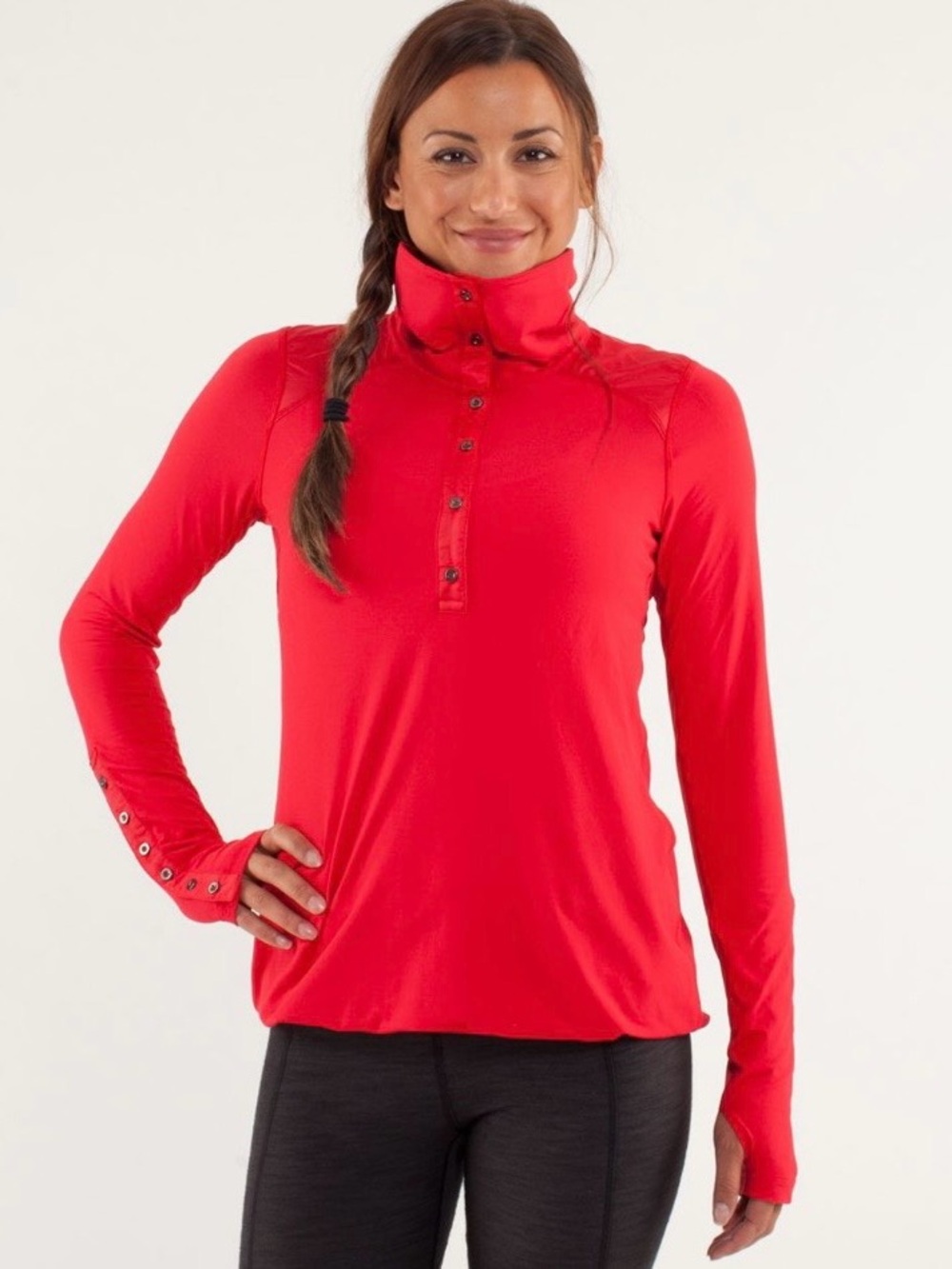 Lululemon Pedal Power Long Sleeve Snap Pullover Cycling Top Lightweight